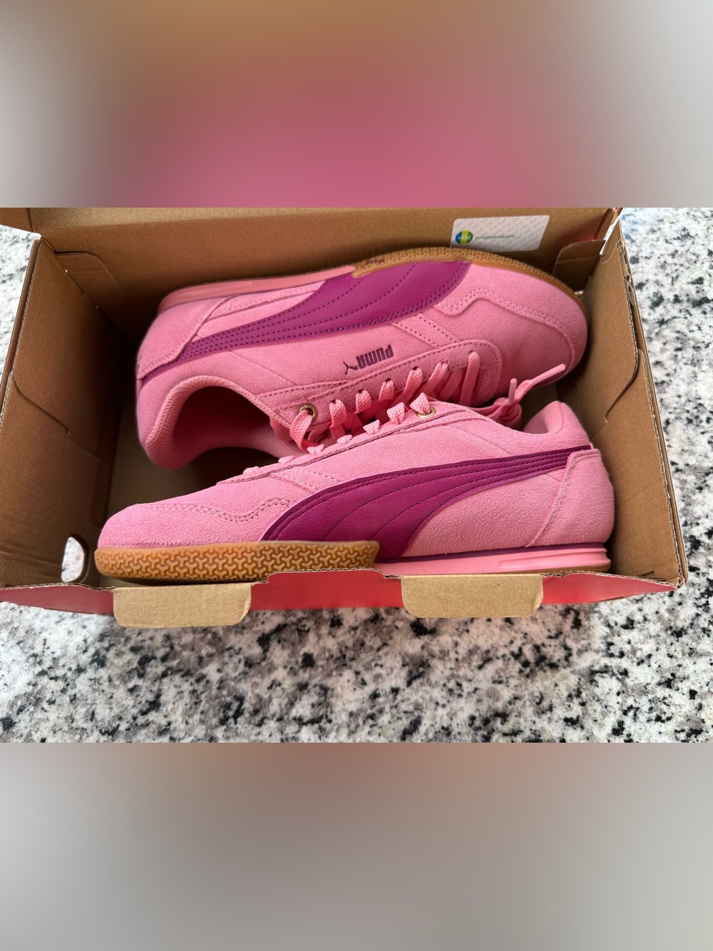 Puma Women’s Pink and Magenta Suede Sneakers